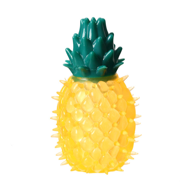 Fruit Plush Pet Chew Toy – Squeaky Pineapple & Lemon Dog Toy