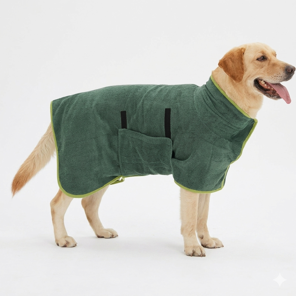 Pet Drying Towel Robe – Fast Absorbent Bathrobe for Dogs & Cats