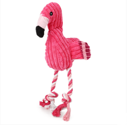 Flamingo Plush Dog Toy – Soft Squeaky Interactive Pet Toy for Dogs
