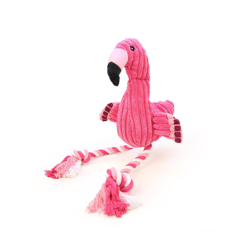 Flamingo Plush Dog Toy – Soft Squeaky Interactive Pet Toy for Dogs