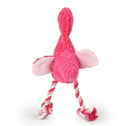 Flamingo Plush Dog Toy – Soft Squeaky Interactive Pet Toy for Dogs