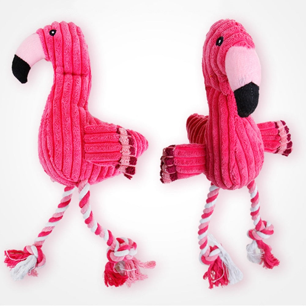 Flamingo Plush Dog Toy – Soft Squeaky Interactive Pet Toy for Dogs